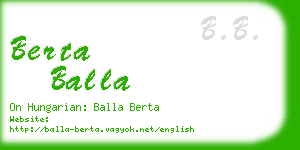 berta balla business card